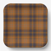 Donkerbruine Schotse stijl Plaid Papieren Bordje (Voorkant)