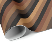 Donkerbruine schuine strepen Modern Elegant Cadeaupapier (Rol Hoek)