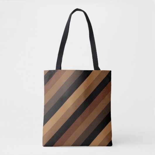 Donkerbruine schuine strepen Modern Elegant Tote Bag (Voorkant)