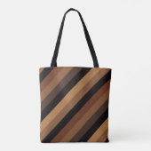 Donkerbruine schuine strepen Modern Elegant Tote Bag (Achterkant)