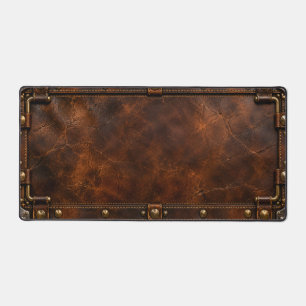 Donkerbruine vintage reiskoffer bureaumat