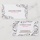 Donkerbruine wervelingen visitekaartje (Voorkant / Achterkant)