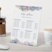 Donkerbruine zalonprijslijst voetafdruk reclamebord met voetstuk (Insitu)