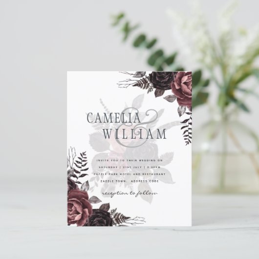 Donkerbruine zwarte Rozen bruiloft Herfst winter (Staand voorkant)