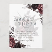 Donkerbruine zwarte Rozen bruiloft Herfst winter Briefkaart (Voorkant)