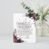 Donkerbruine zwarte Rozen bruiloft Herfst winter Briefkaart (Staand voorkant)