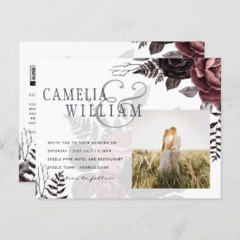 Donkerbruine zwarte Rozen bruiloft Herfst winter Briefkaart