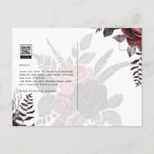 Donkerbruine zwarte Rozen bruiloft Herfst winter Briefkaart (Achterkant)