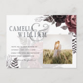 Donkerbruine zwarte Rozen bruiloft Herfst winter Briefkaart (Voorkant)