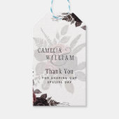 Donkerbruine zwarte Rozen bruiloft Herfst winter Cadeaulabel (Voorkant)