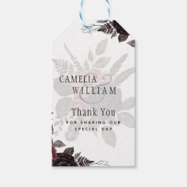 Donkerbruine zwarte Rozen bruiloft Herfst winter Cadeaulabel