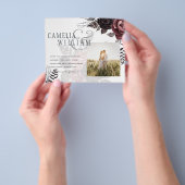 Donkerbruine zwarte Rozen bruiloft Herfst winter Flyer (Hand)