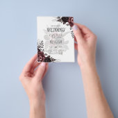 Donkerbruine zwarte Rozen bruiloft Herfst winter Flyer (Hand)