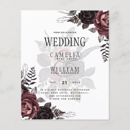 Donkerbruine zwarte Rozen bruiloft Herfst winter Flyer