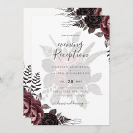 Donkerbruine zwarte Rozen bruiloft Herfst winter Kaart