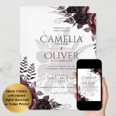 Donkerbruine zwarte Rozen bruiloft Herfst winter Kaart