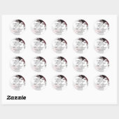 Donkerbruine zwarte Rozen bruiloft Herfst winter Ronde Sticker (Vel)