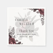 Donkerbruine zwarte Rozen bruiloft Herfst winter Servet (Voorkant)