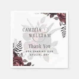 Donkerbruine zwarte Rozen bruiloft Herfst winter Servet