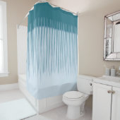 Donkercyaan stripe Patroon Douchegordijn (In situ)