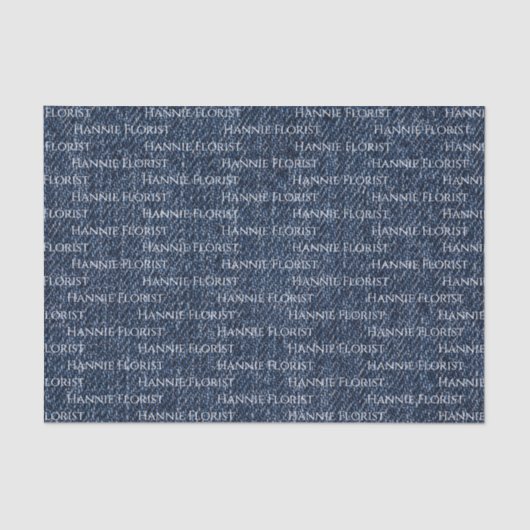 Donkerdenim All-Over Print Text Tissue Paper Tissuepapier (Voorkant)