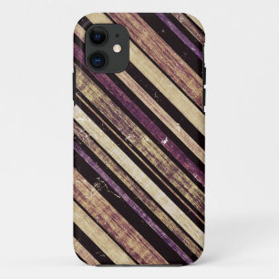  donkerder Paars Stripes patroon iPhone 11 Hoesje