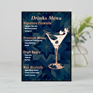 Donkerder Rand Gold-Foiled Beverage Menu