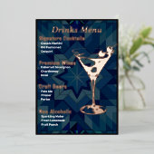 Donkerder Rand Gold-Foiled Beverage Menu (Staand Voorkant)