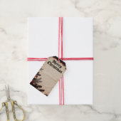 Donkerdere Maar Oudere Kerstkaart 4 Cadeaulabel (Met Touw)