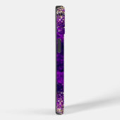 donkerdonker paars goudfaux glitter monogram Case-Mate iPhone case (Achterkant / Rechts)