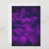 donkerdonker paars goudfaux glitter monogram kaart (Achterkant)