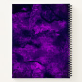 donkerdonker paars goudfaux glitter monogram notitieboek (Achterkant)