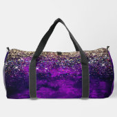 donkerdonker paars goudfaux glitter monogram plunjezak (Achterkant)