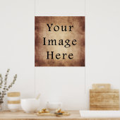  donkerdonkerbruin verouderingspapier poster (Keuken)