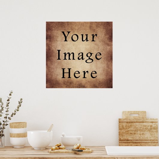  donkerdonkerbruin verouderingspapier poster (Keuken)