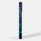 donkerdonkergroene paarse faux glitter monogram Case-Mate iPhone case (Achterkant / Rechts)