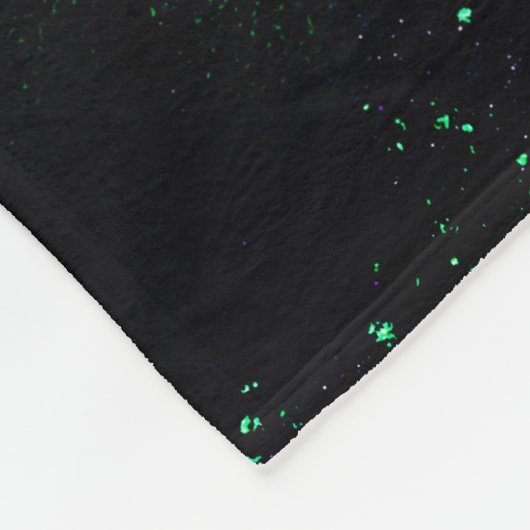 donkerdonkergroene paarse faux glitter monogram fleece deken (Hoek)