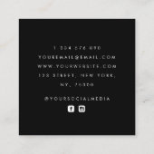 Donkerdrager Floral Rustic Kraft Botanical Modern Vierkante Visitekaartje (Achterkant)