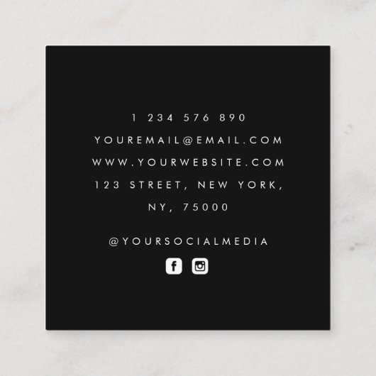 Donkerdrager Floral Rustic Kraft Botanical Modern Vierkante Visitekaartje (Achterkant)