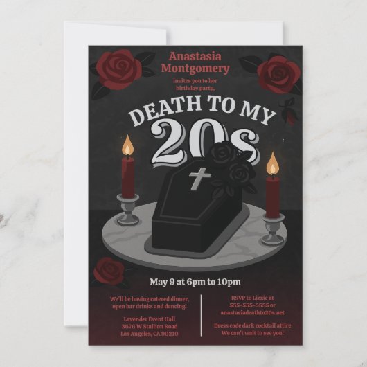 Donkere 30e verjaardag van de vrouw dood aan mijn  kaart (Voorkant)