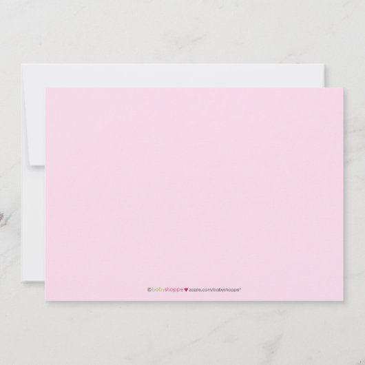 Donkere 5x7 Twin GIRLS Birth Announcement (roze) Aankondiging (Achterkant)