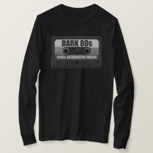 Donkere 80's Cassettebandje Lange Mouwen T-Shirt