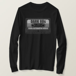 Donkere 80's Cassettebandje Lange Mouwen T-Shirt