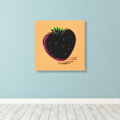 Donkere Aardbei – Minimale Grafische Kunst  Canvas Afdruk (Insitu (Houten vloer))