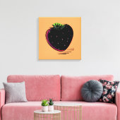 Donkere Aardbei – Minimale Grafische Kunst  Canvas Afdruk (Insitu (Woonkamer))