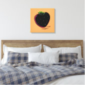 Donkere Aardbei – Minimale Grafische Kunst  Canvas Afdruk (Insitu (Slaapkamer))