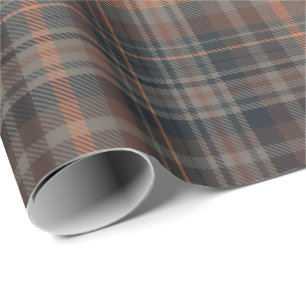 Donkere aarde bosgrond plaid tartan cadeaupapier