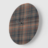 Donkere aarde bosgrond plaid tartan grote klok (Hoek)