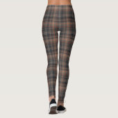 Donkere aarde bosgrond plaid tartan leggings (Achterkant)