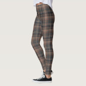 Donkere aarde bosgrond plaid tartan leggings (Links)